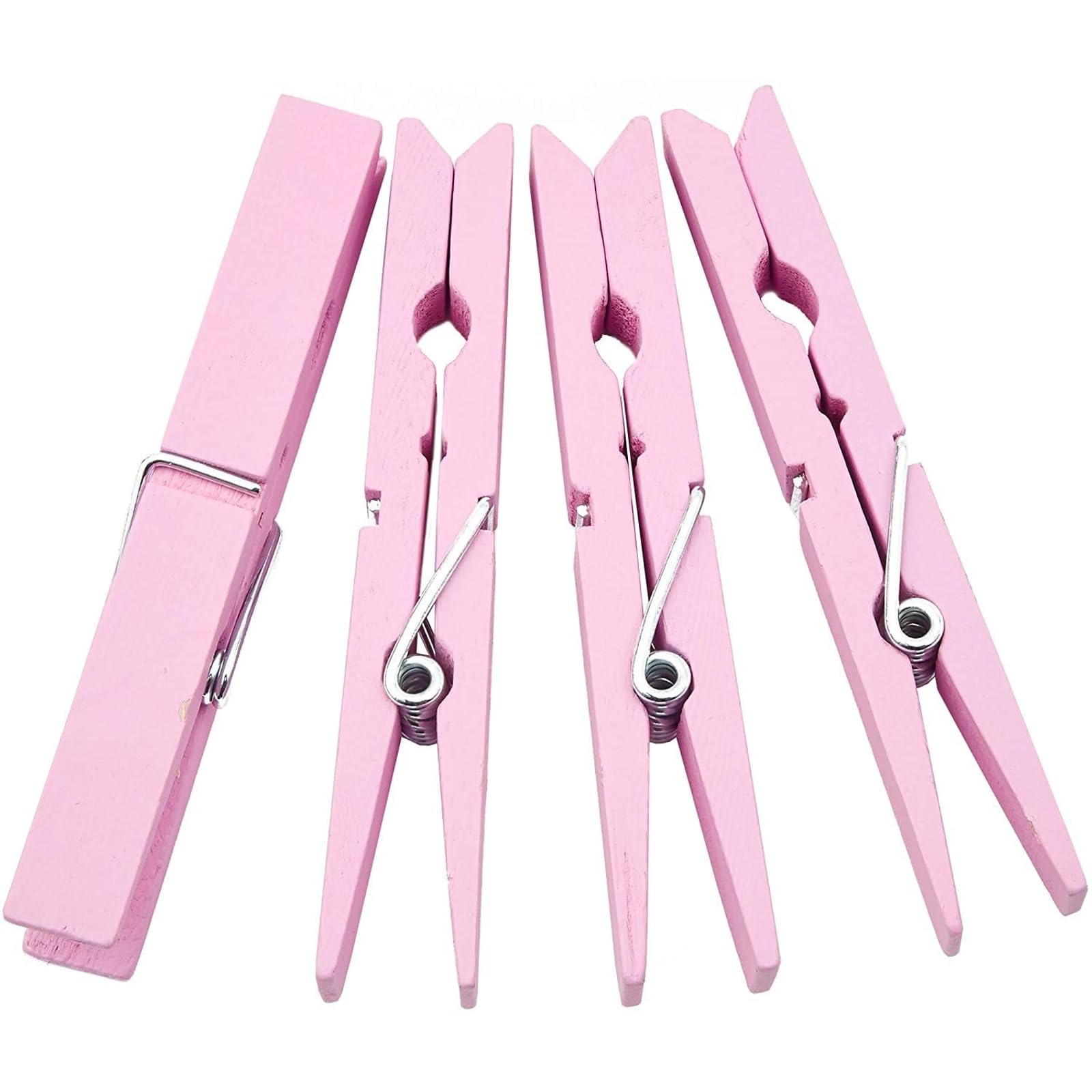 Juvale Mollette in legno per decorazione scolastica, confezione da 100, rosa, moderne, clip per bucato, clip per foto e mollette per bucato artigianali