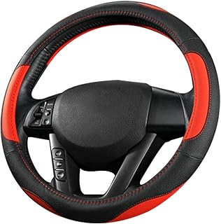 Pahajim Universal Car Steering Wheel Cover Made of Microfibre Leather Non-Slip Comfortable Steering Wheel Cover Steering Wheel Protector, 38 cm, Black