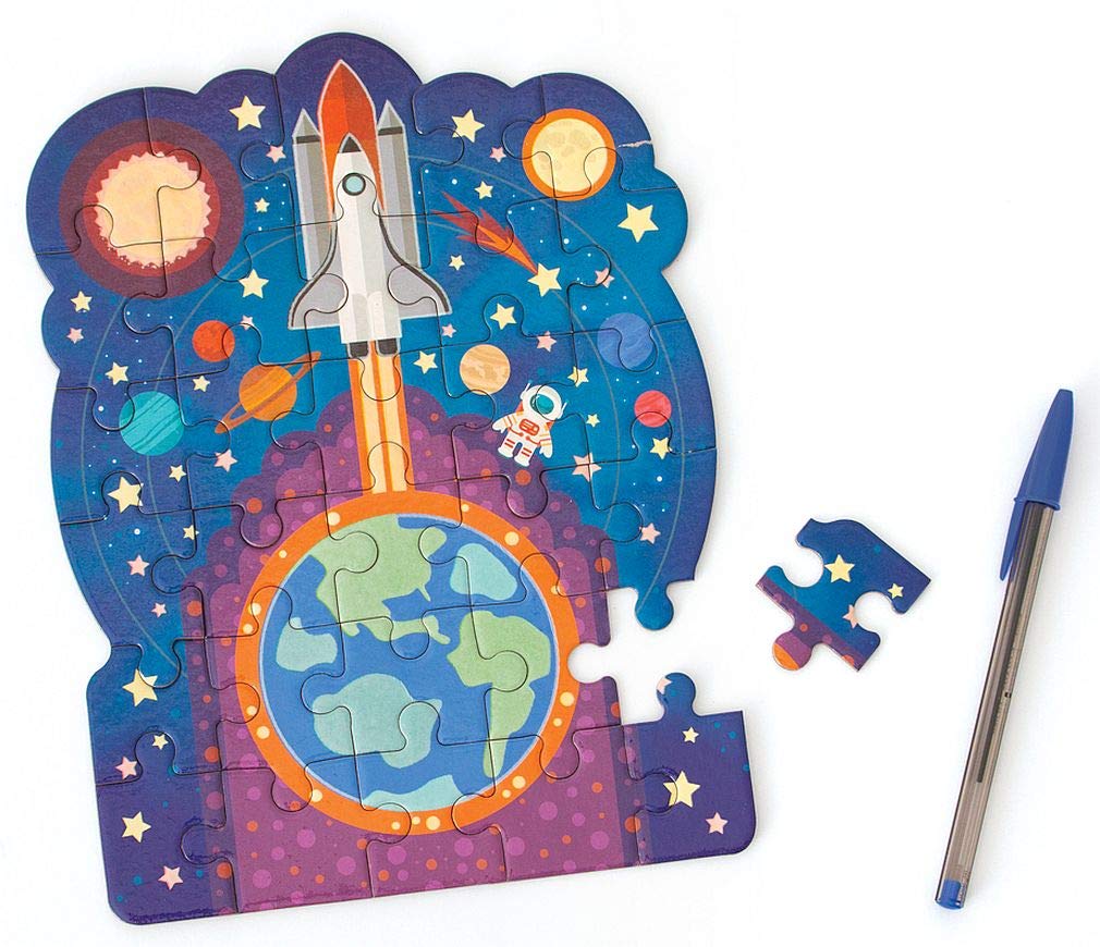 Playhouse Glow in The Dark Blast Off 30-Piece Die-Cut Shaped Mini Puzzle for Kids - Image 4