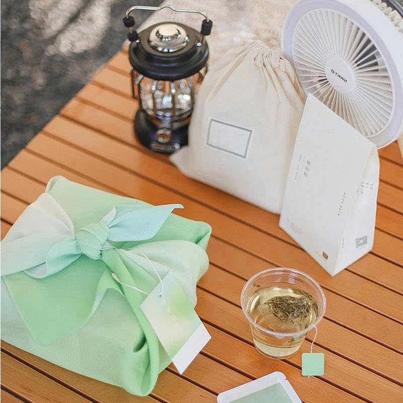 Japan Wrap The Cloth Cotton Line, 52/70cm 6szt. Żółto-zielona wielokrotnego użytku ściereczka do pakowania(Green,70 * 70cm 6pcs)