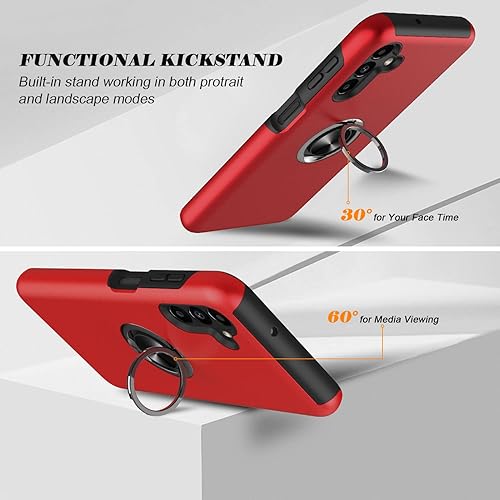 Miniatura 3 de lovpec Funda para teléfono Samsung Galaxy A13 5G con protector de pantalla de TPU suave, soporte de anillo con soporte de doble capa de protección,