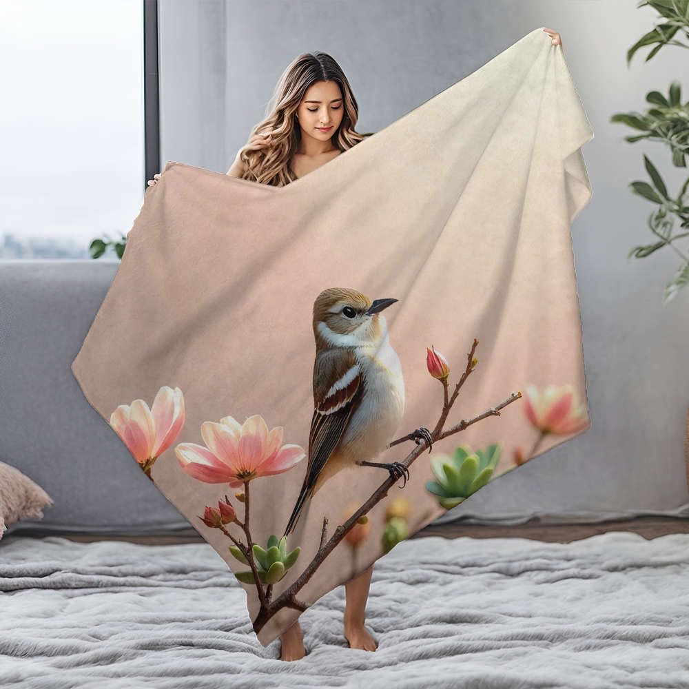 Couverture flanelle oiseau pour vos soirées lecture cocooning