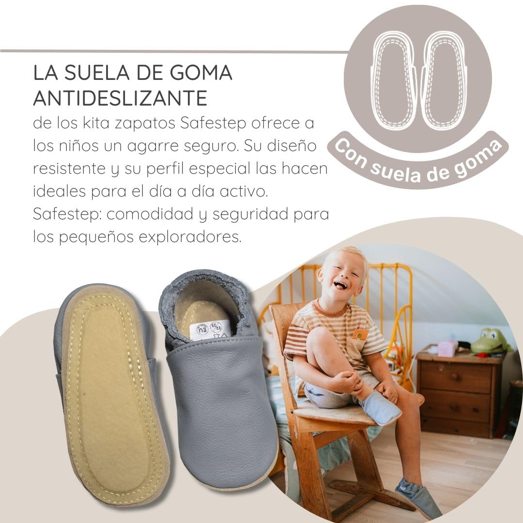 HOBEA-Germany Kita zapatos Safestep, zapatillas para niños, zapatos de cuero