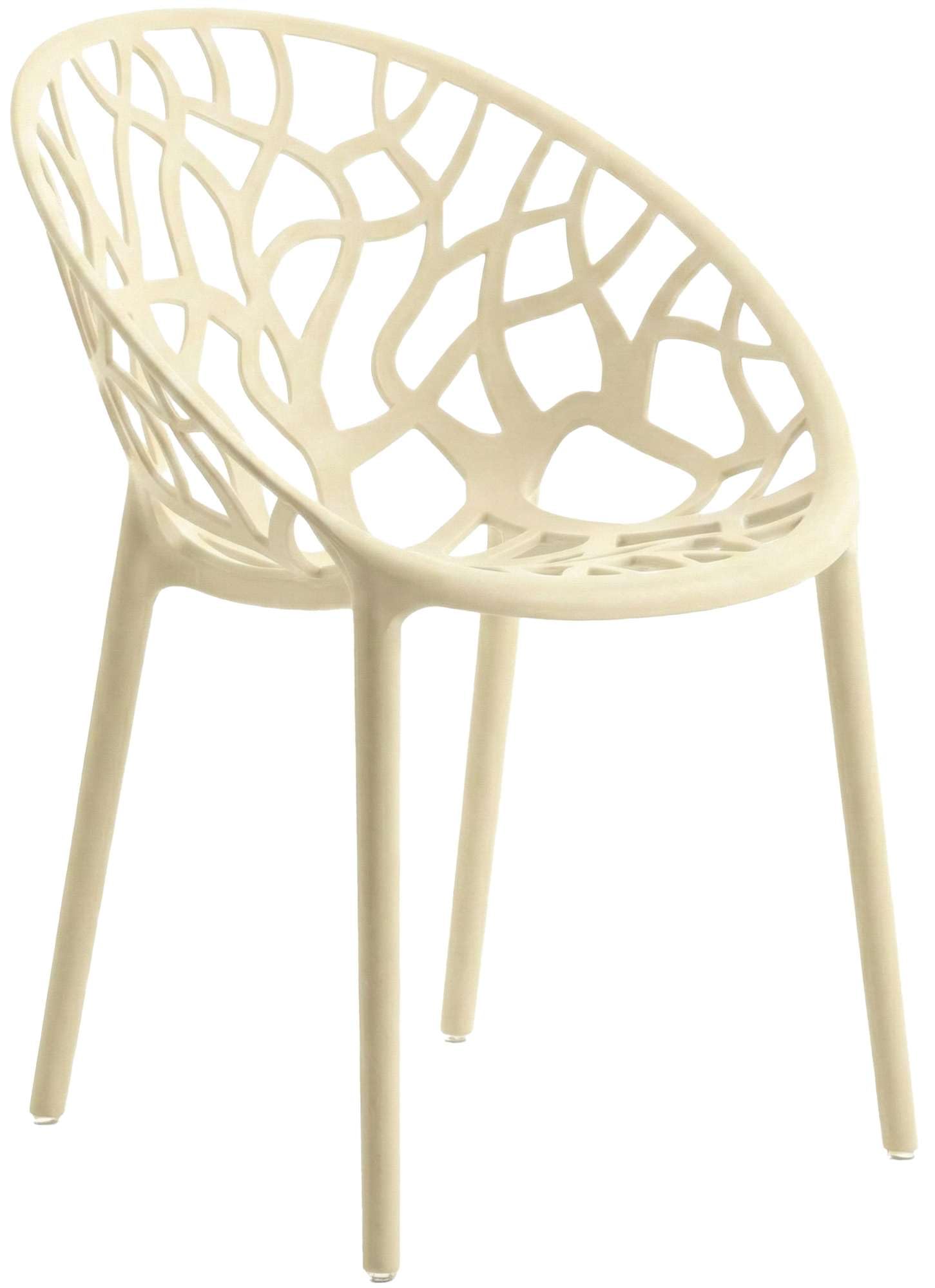 CLP Sedia da giardino Hope impilabile e resistente alle intemperie, poltroncina con schienale, plastica resistente ai raggi UV, fino a 150 kg Colore:crema