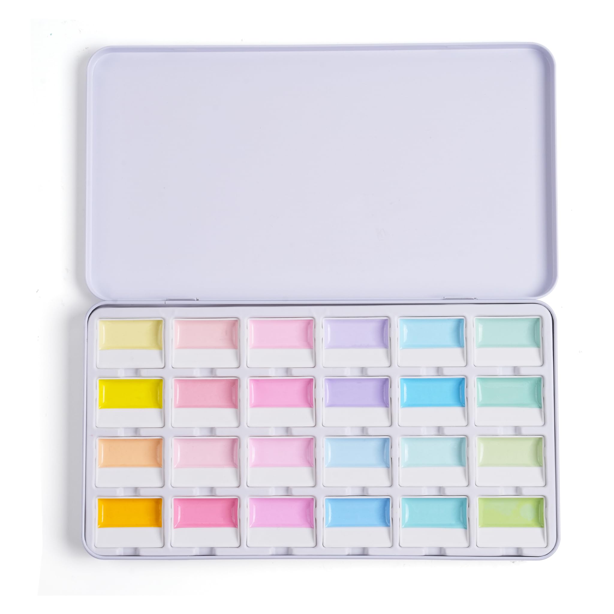 Aquarellfarben Set - 24 Premium Deckende Pastell-Wasserfarben, Macaron-Stil | Cremige Textur, Halbfeste Aquarellfarben, Aquarellkasten mit Mischpalette für Illustration, Journaling und Kreatives Malen