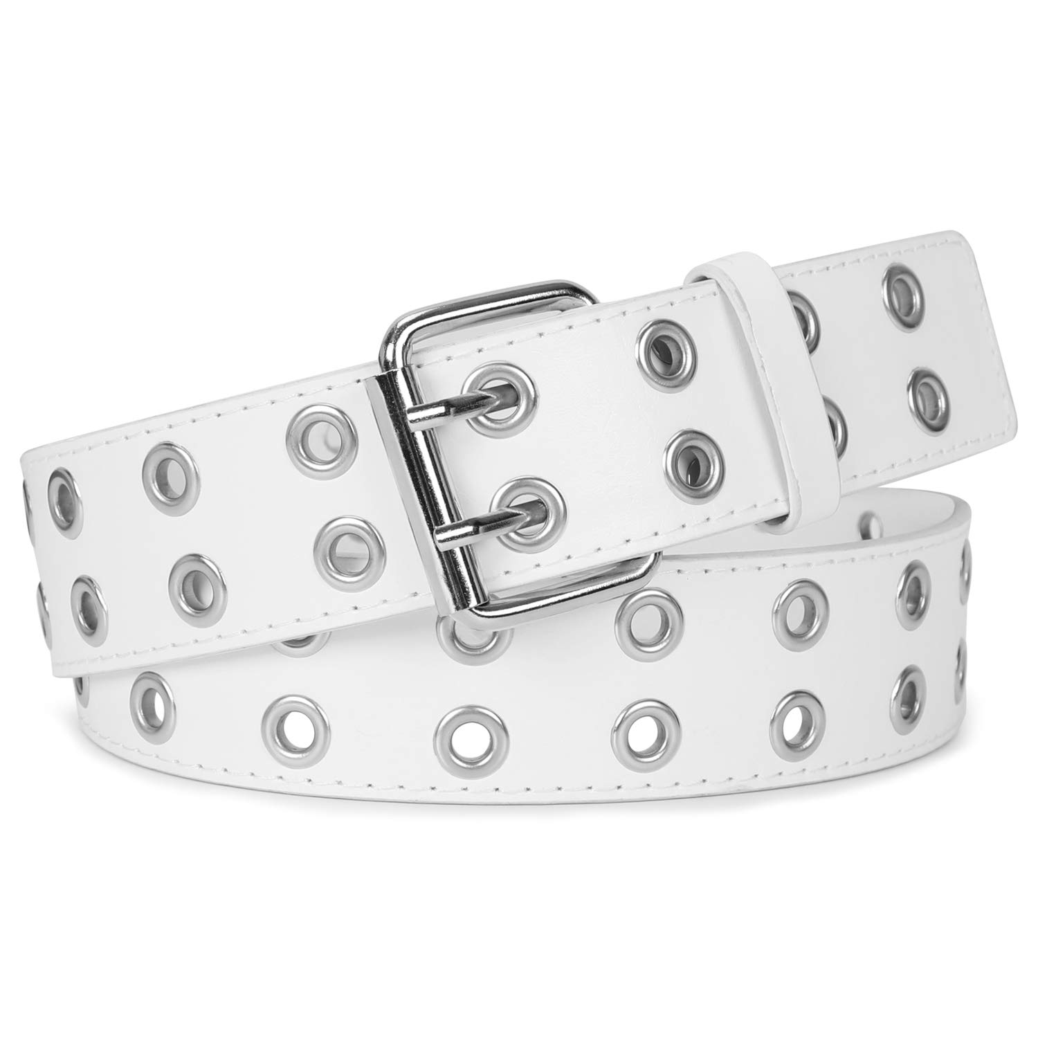 JasGood Punk Gürtel Damen und Herren Doppelloch Gürtel mit Punk Style Cosplay Hip Hop Rock für Gothic-Outfits
