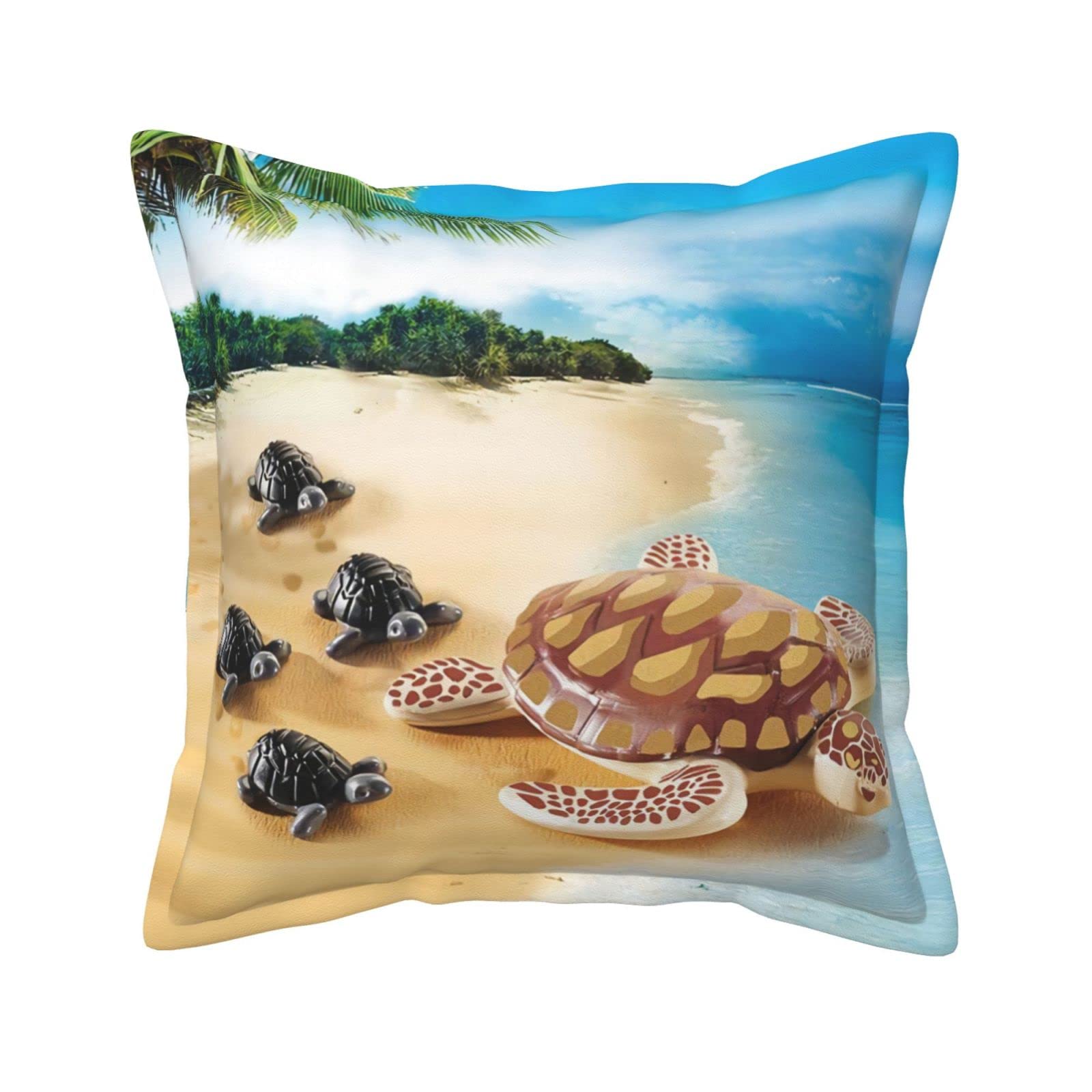 Housses de coussin similicuir antitache motif tortue pour protéger et embellir le canapé