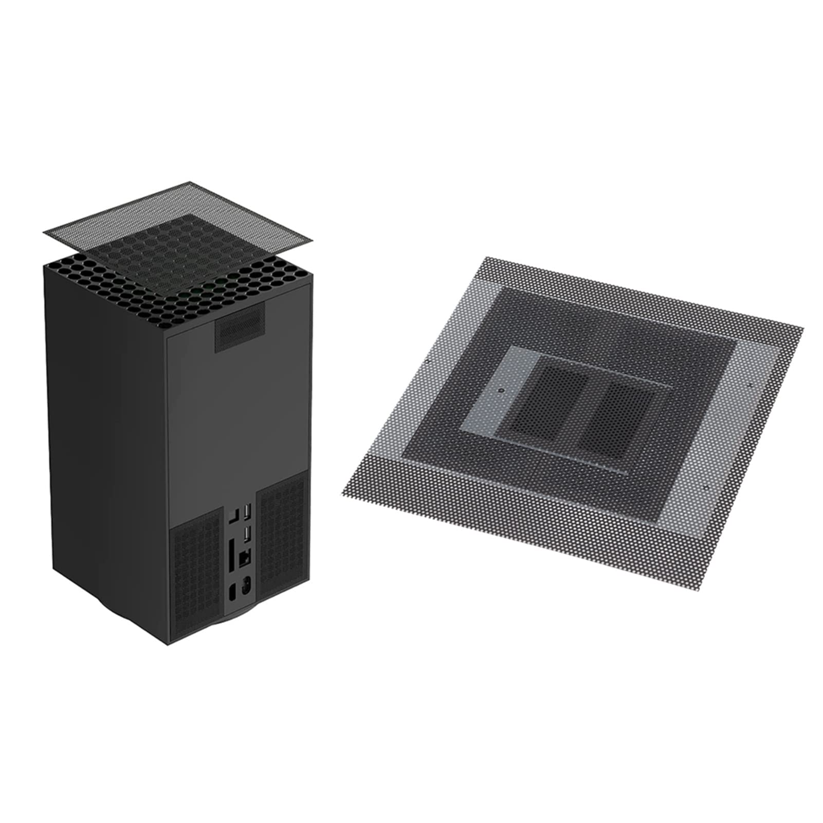 Staubschutzfilter für Series X, 3-teiliges PVC-Topcase-Entlüftungs-Staubschutzfilter-Abdeckungs-Staubfilter-Set, Schwarz, Nur für Series X