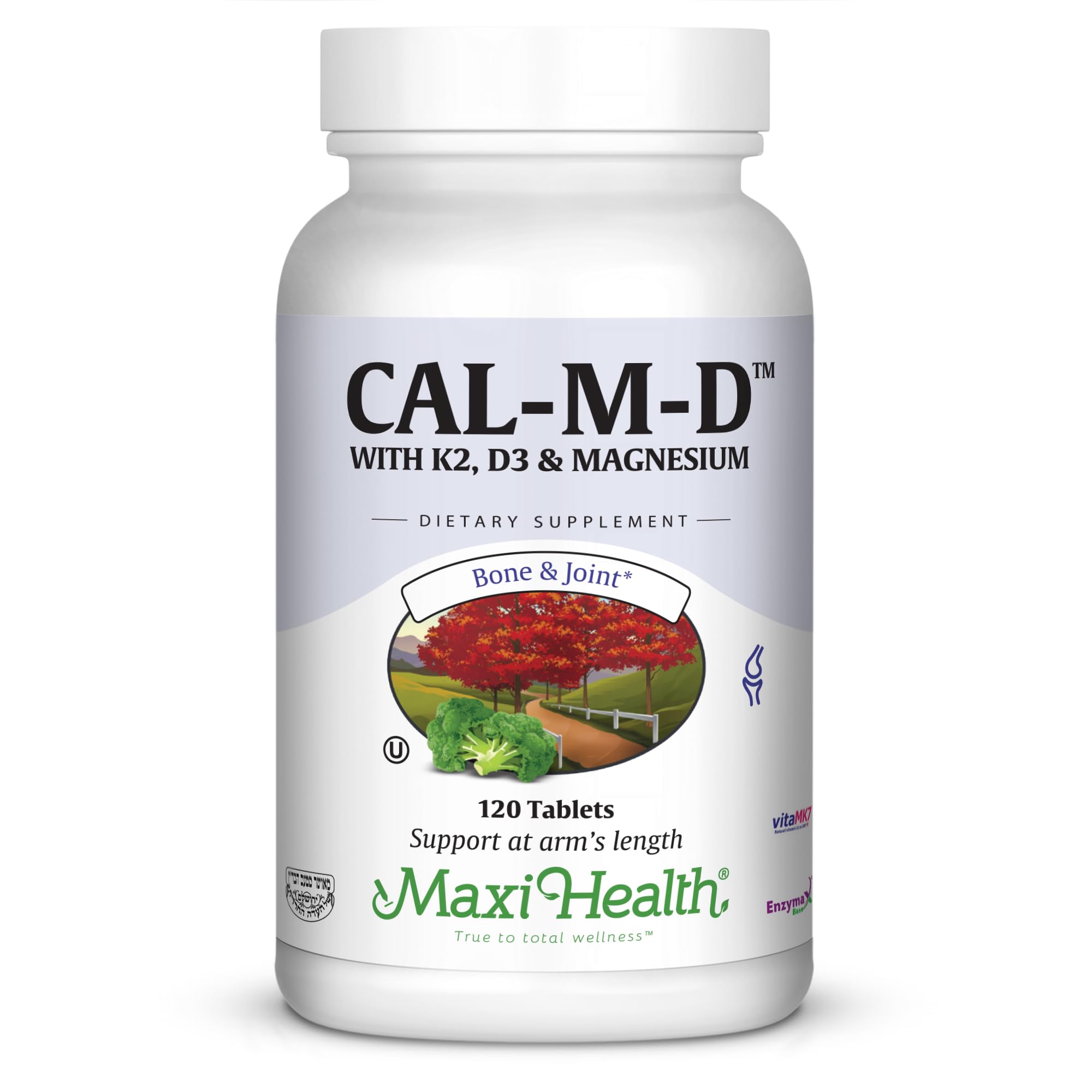 Maxi Health Cal-M-D - Calcium Citrate - with Vitamins K2, D3 and Magnesium, Tablets, Kosher (120)