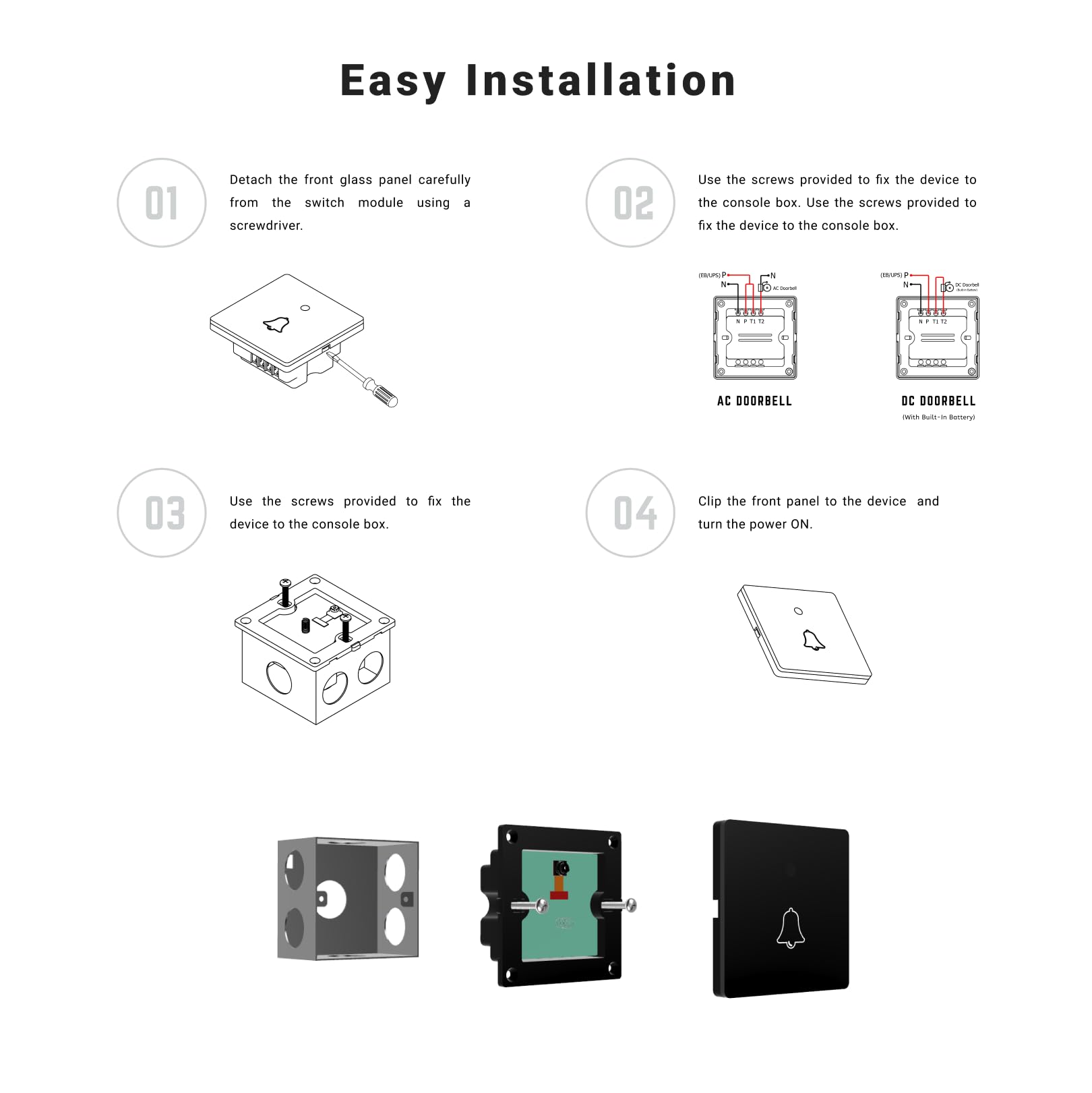 IOTICS Touch Door Bell Switch (Grey Variant) — Amazon image 8