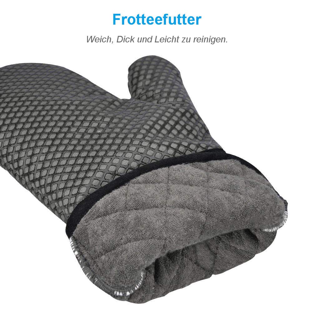 Guanti Da Forno In Silicone - Set 4 Pezzi Con Ganci (Resistenti Fino A 200°C) - Foto 2