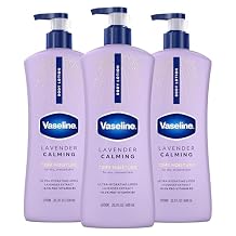 Vaseline Intensive Care Calm Healing Body Lotion 3 count for Dry Skin Made with Ultra-Hydrating Lipids and Lavender Extract to Heal and Restore Dry Skin 20.3 oz