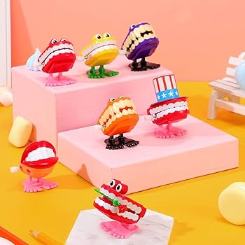BIGFANGDAFA Chattering Teeth Teeth Shape Wind-up Toy Mini Chattering Teeth Toy For Kids Toddler