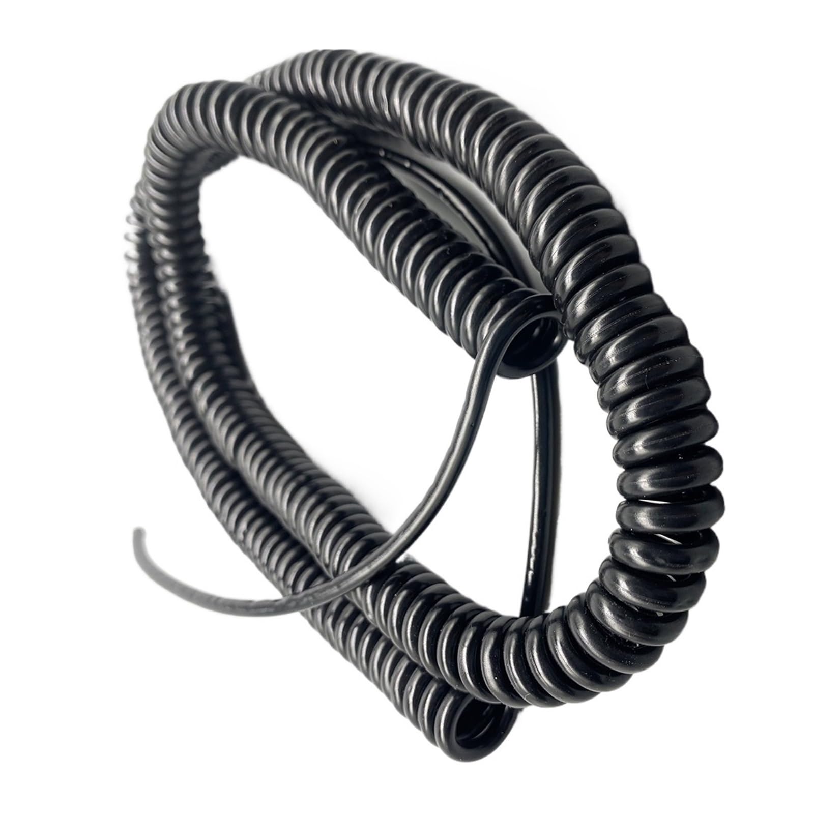Gewundene Spirale 5-adriges, erweiterbares Strom-Spiralkabel, 17 AWG, 1,0 mm², elastisches Spiralkabel, Teleskopdraht, schwarzes Stretch-Federkabel Spanndraht(2.5 Meters)