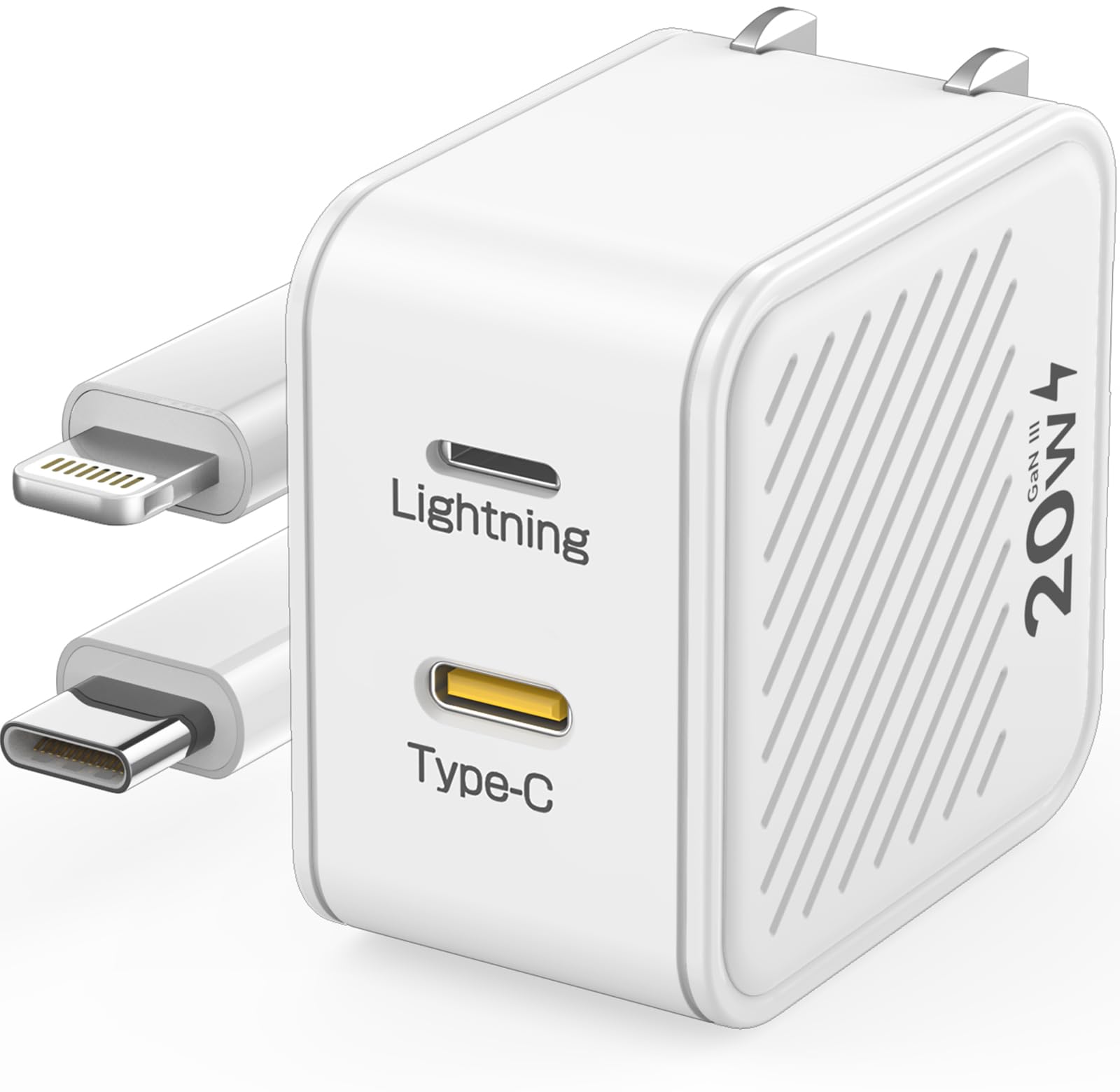 Amazon.co.jp: 業界初! Type-C＋Lightning 一体型 急速充電器 【1本の