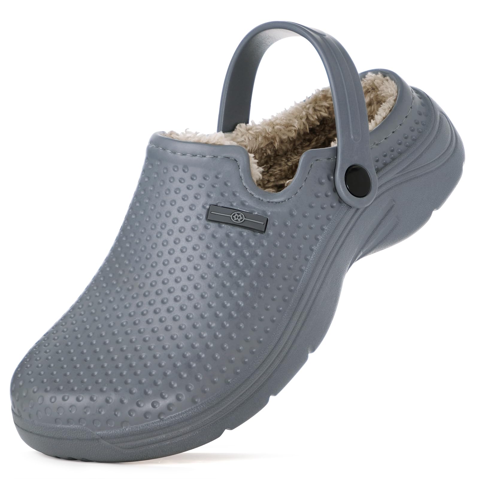 Zapatillas de Estar en casa Hombre Zuecos Mujer Invierno Zapatos de jardín Impermeable Pantuflas Forro Pelusa Caliente Zapatilla de Interior