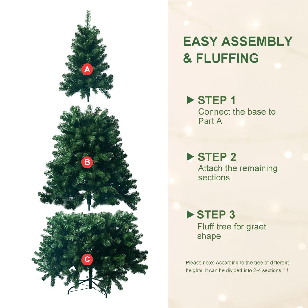 Künstlicher, unbeleuchteter Weihnachtsbaum aus PVC mit grüner Fichte(7.5FT)