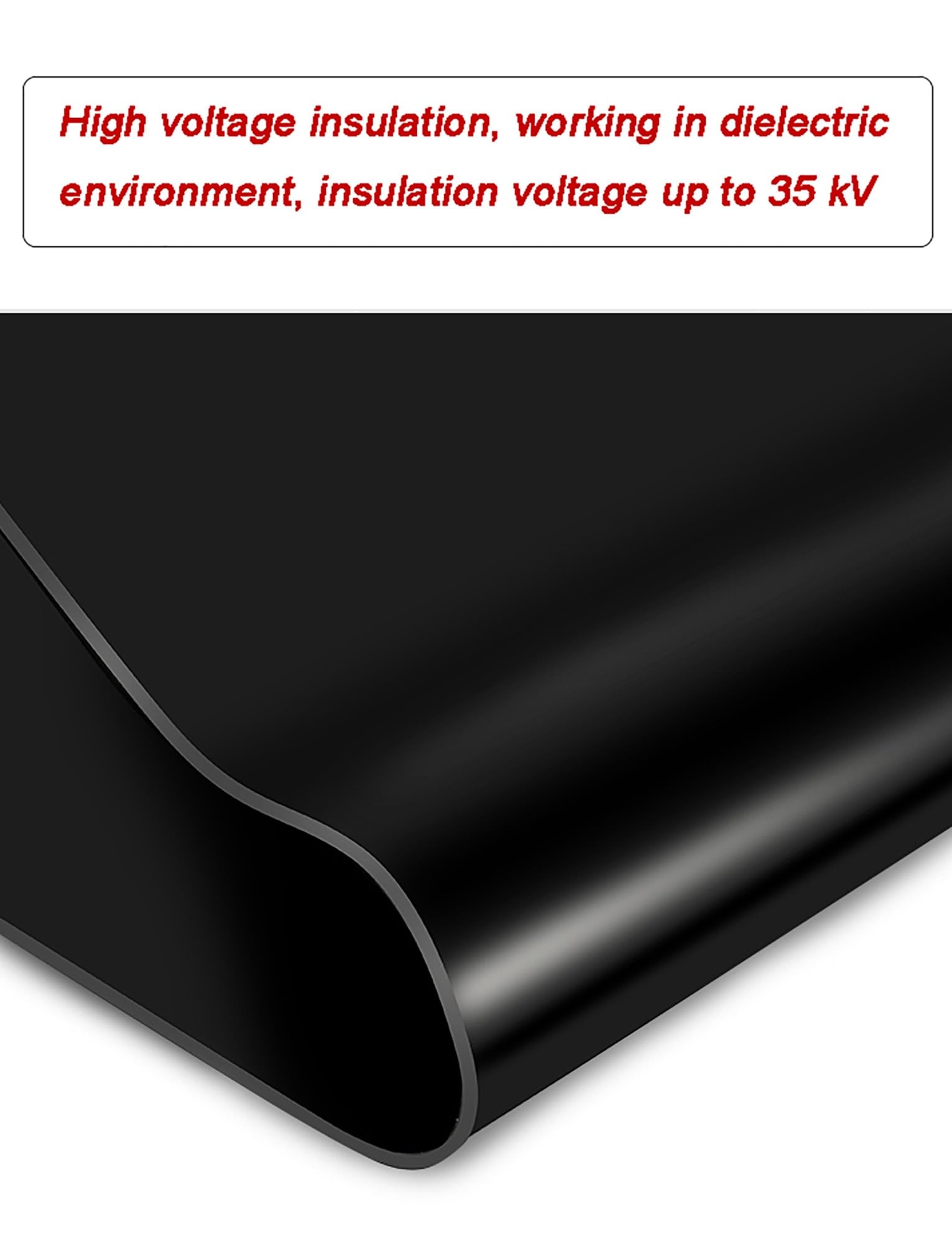 Tapis isolant électrique en caoutchouc, tapis isolant haute tension – Tapis isolant en caoutchouc noir, adapté aux travaux domestiques et commerciaux(100x1000x2mm)
