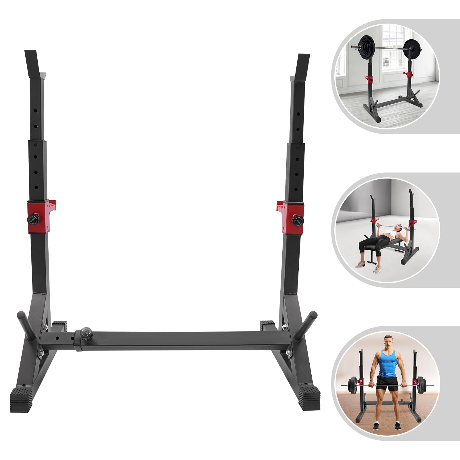 Ripiano per manubri, squat rack, supporto per bilancieri, portata fino a 250 kg, supporto regolabile per bilancieri, per palestra a casa, sollevamento pesi