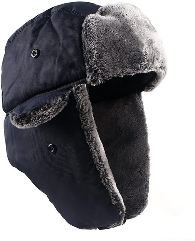 Men's Winter Thermal Bomber Hats Men Women Earflap Ski Cap Thick Trapper Hat Snow Caps (3 Pack)，3-Pack