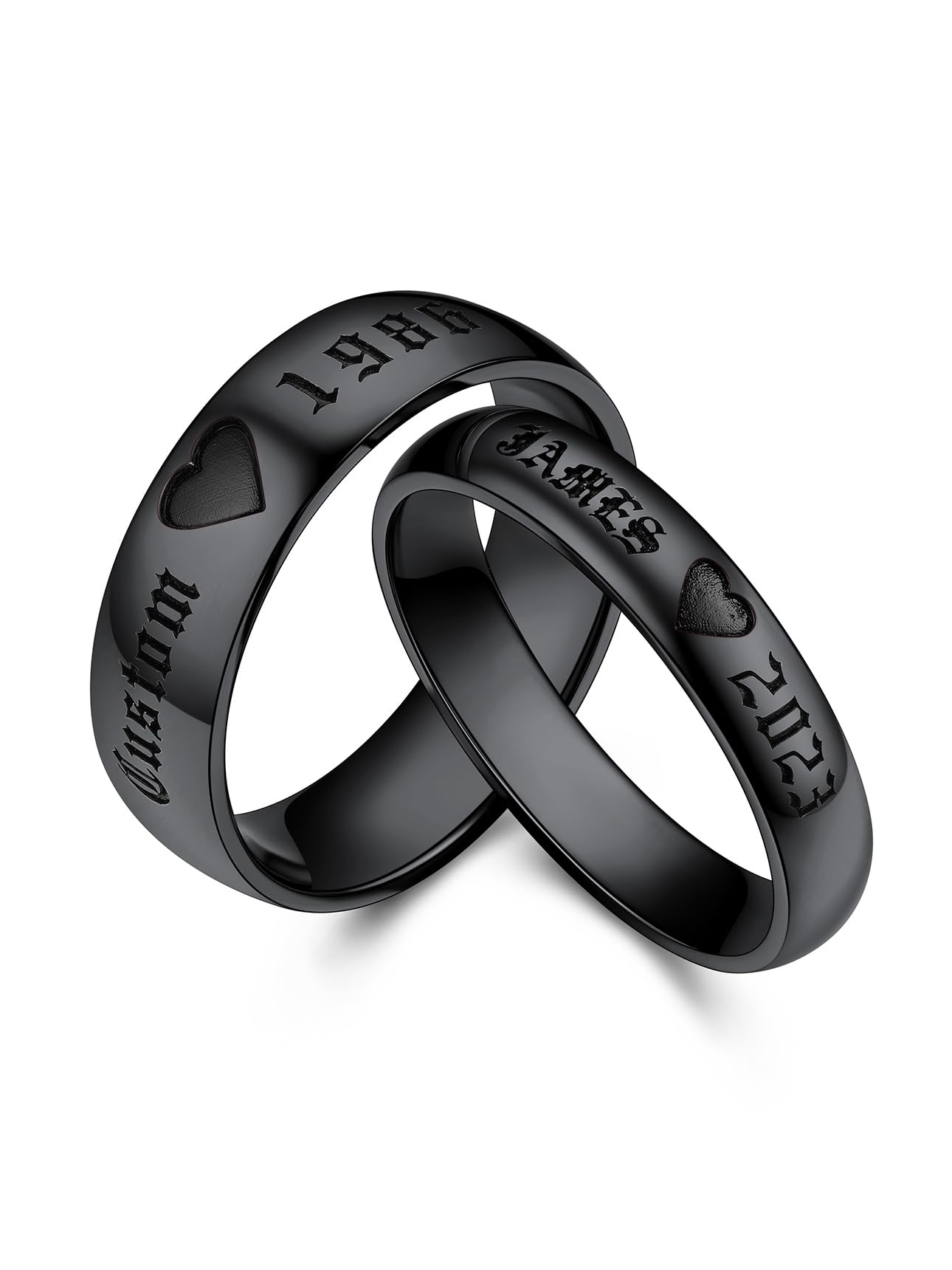Bestyle Herzringe für Paare Damen Männer Liebe Herz Ringe Set Edelstahl Verlobungsring Trauringe Paarringe Couple Promise Ringe