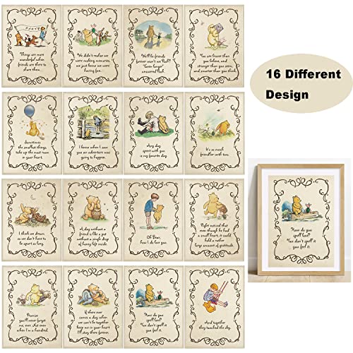 16Pcs Classic Winnie Quotes Prints Centerpiece For Baby Shower Birthday Party Decorations Nursery Decoration Cards #TOP2