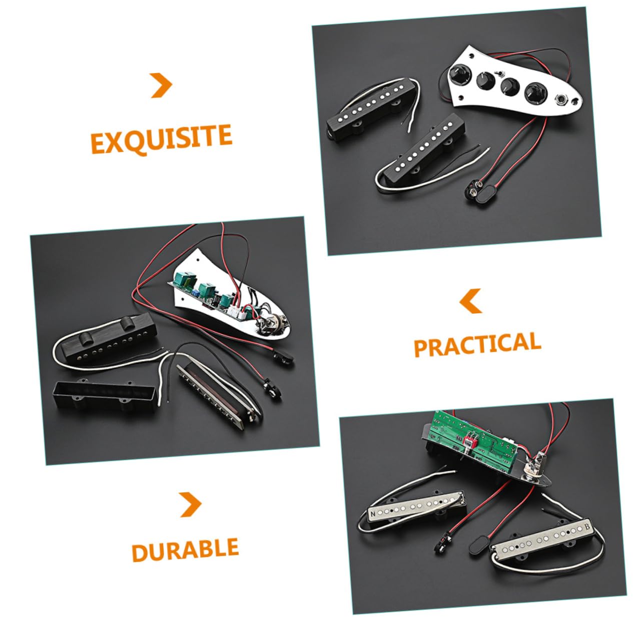 HEMOTON Set di Pickup per Basso Elettrico Jb a 5 Corde, Ferro Argento, Facile da Installare, Pronto All'uso