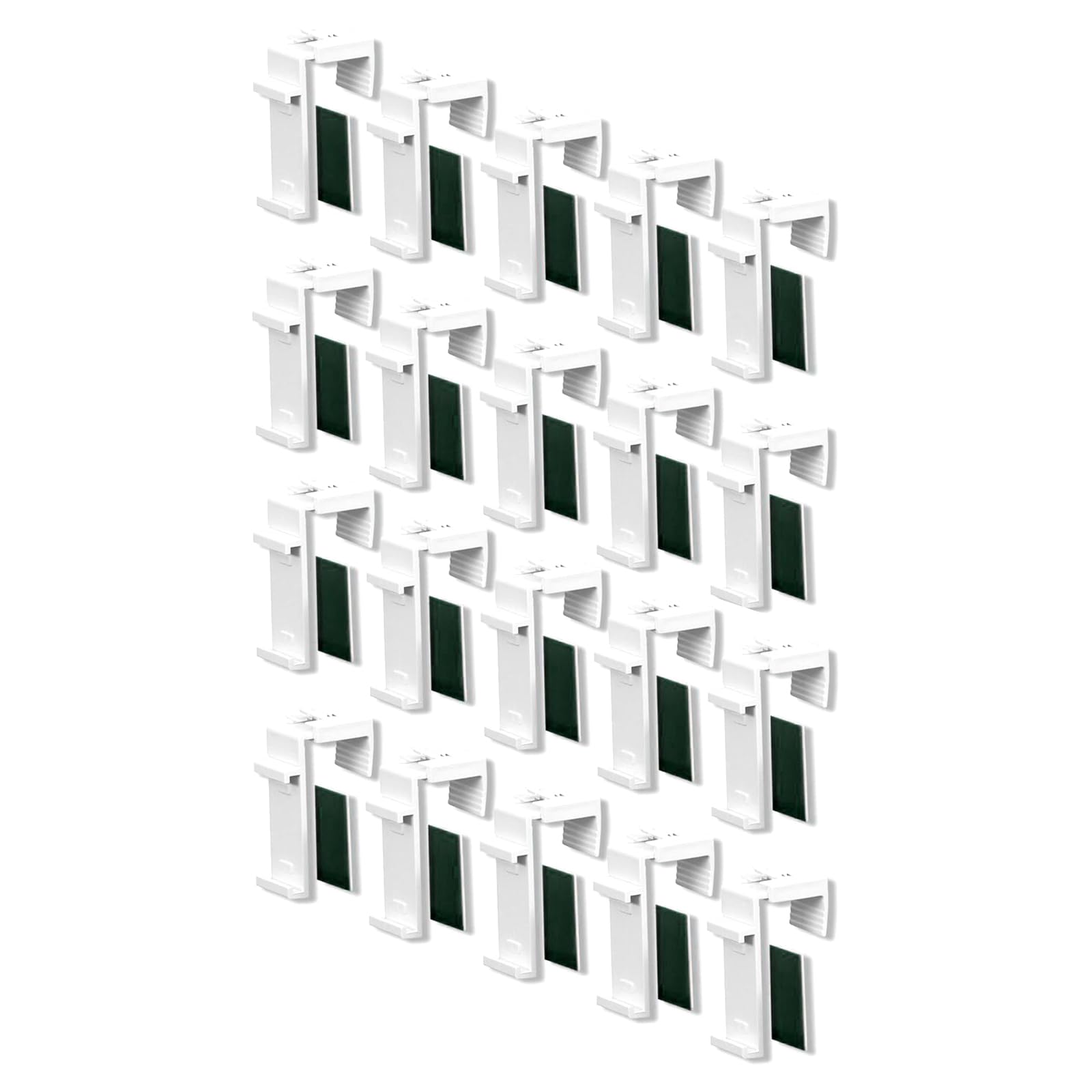 Hsioluted 20 / 60Pcs Roller Blind Fixing Bracket No Drilling Replacement for Window Shade Roller Curtain Rod Holder Adjustable Clamp Adjustable Curtain Rod Holder