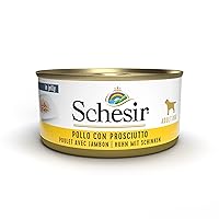 Schesir, Cibo Umido per Cani Adulti al Gusto Pollo con Prosciutto Preparato in Morbida Gelatina