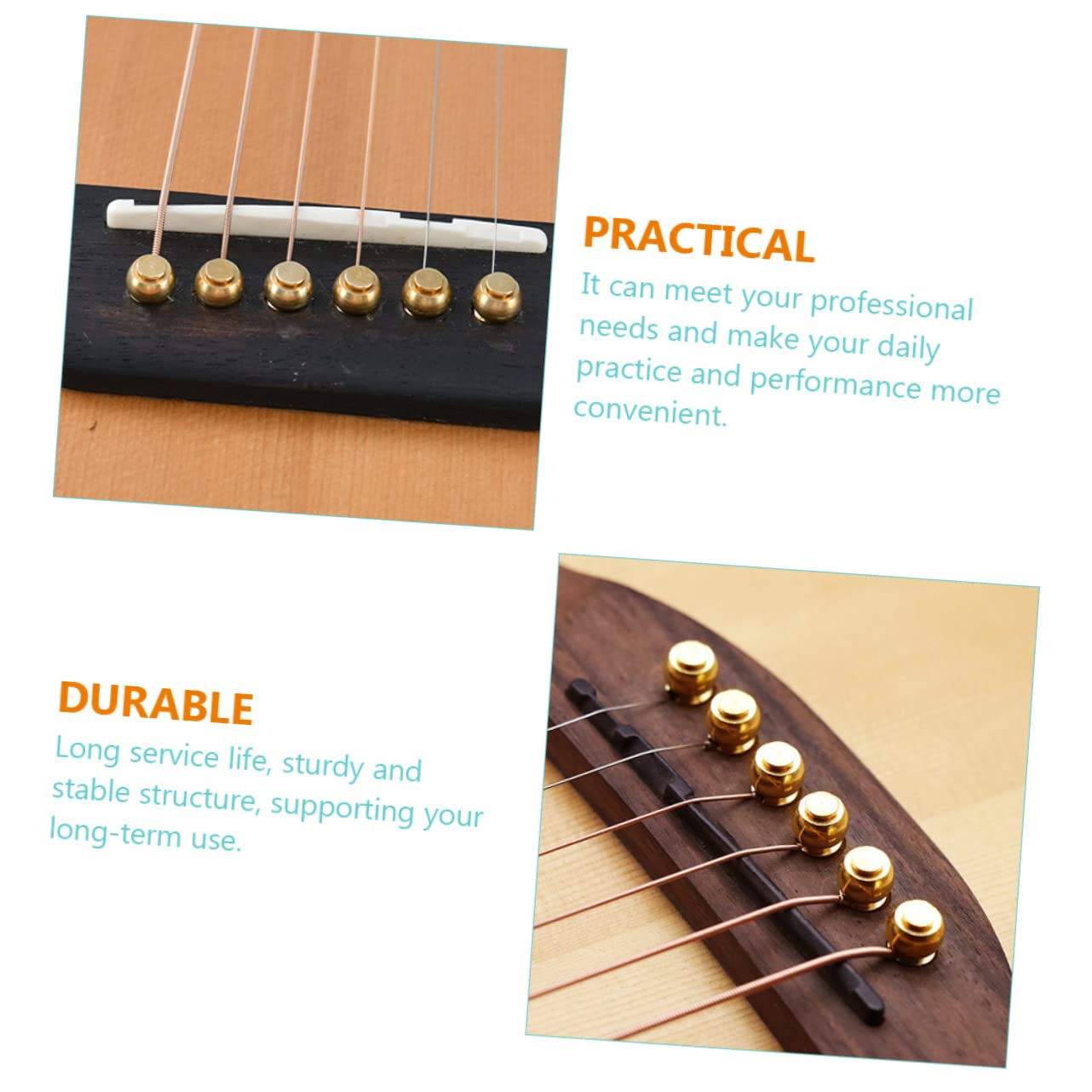 ibasenice 60piezas Pasadores De Cuerda Para Guitarra Acústica y Eléctrica Accesorios De Afinación Para Instrumentos De Cuerda