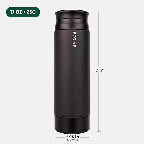 Miniatura 4 de FORME Shaker - Coctelera de proteínas de acero inoxidable con aislamiento al vacío de doble pared - bebidas frías y calientes - Contenedor de