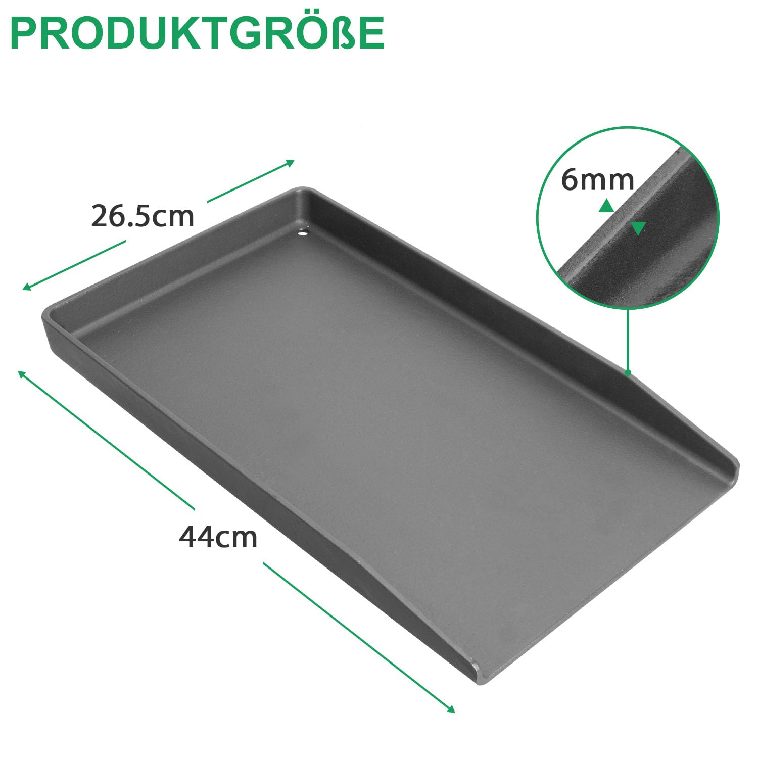WELL GRILL Żeliwna płyta grillowa 44,5 x 26 cm z zestawem szpachli do grilla gazowego Weber Spirit 210 i 310, uniwersalna misa, akcesoria do grilla gazowego i grilla na węgiel drzewny