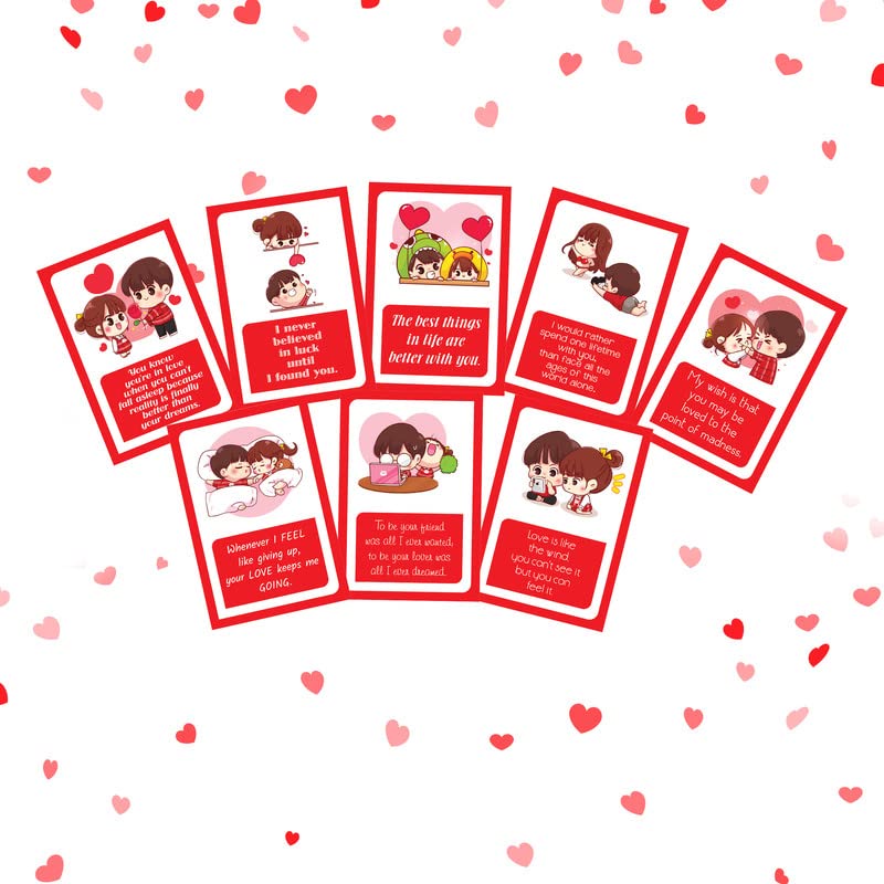 Clickedin - Valentine Love Cards and Gift for Boyfriend, Girlfriend, Husband and Wife Set of 8 Romantic Love Greeting Cards