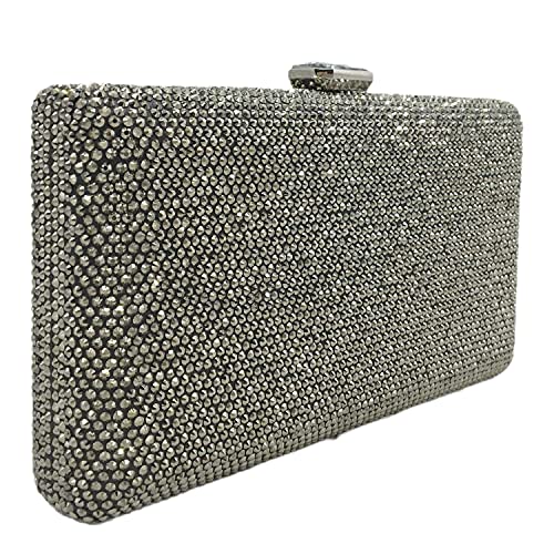 Image of Boutique De FGG Crystal Evening Bags for Women Formal Party Box Clutch Wedding Rhinestone Handbags Bridal Clutch Purse,Mini