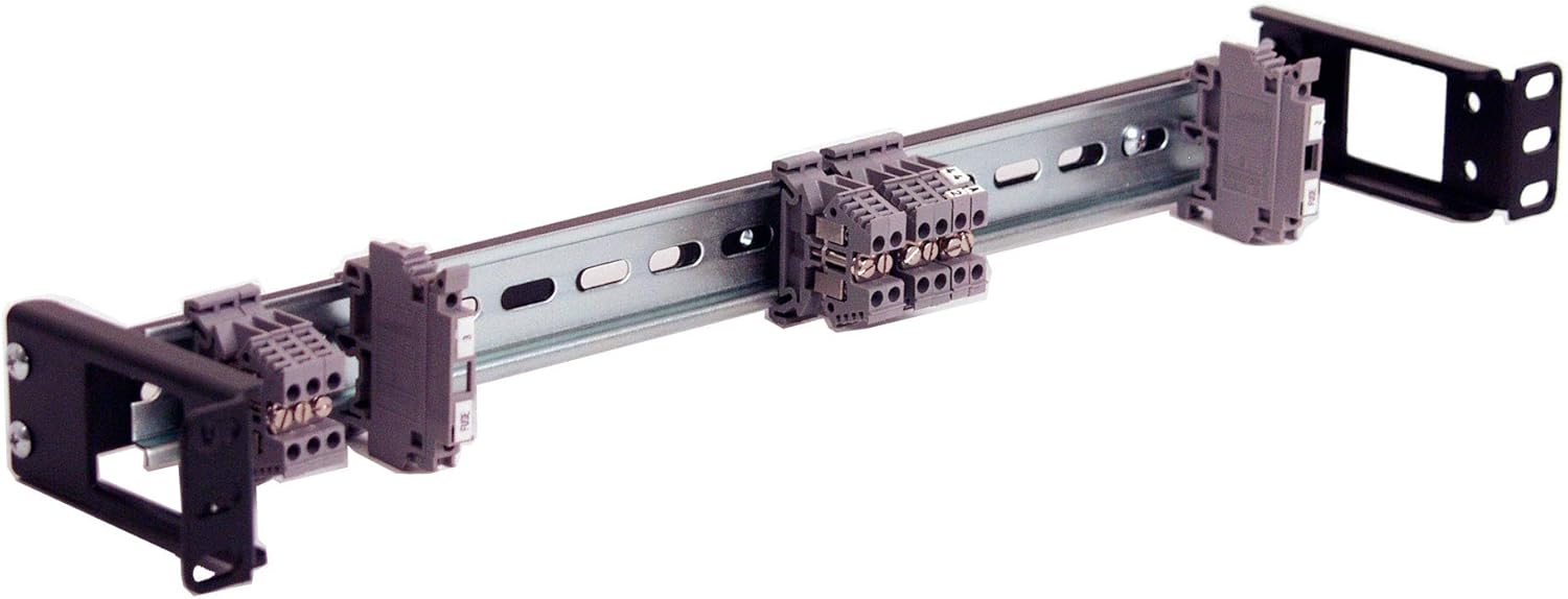 IRP1013D10 1U Rackmount 3.78 inch Low Profile DIN Rail Panel for Industrial EIA-310 19 inch Relay or 4 Post Server Rack