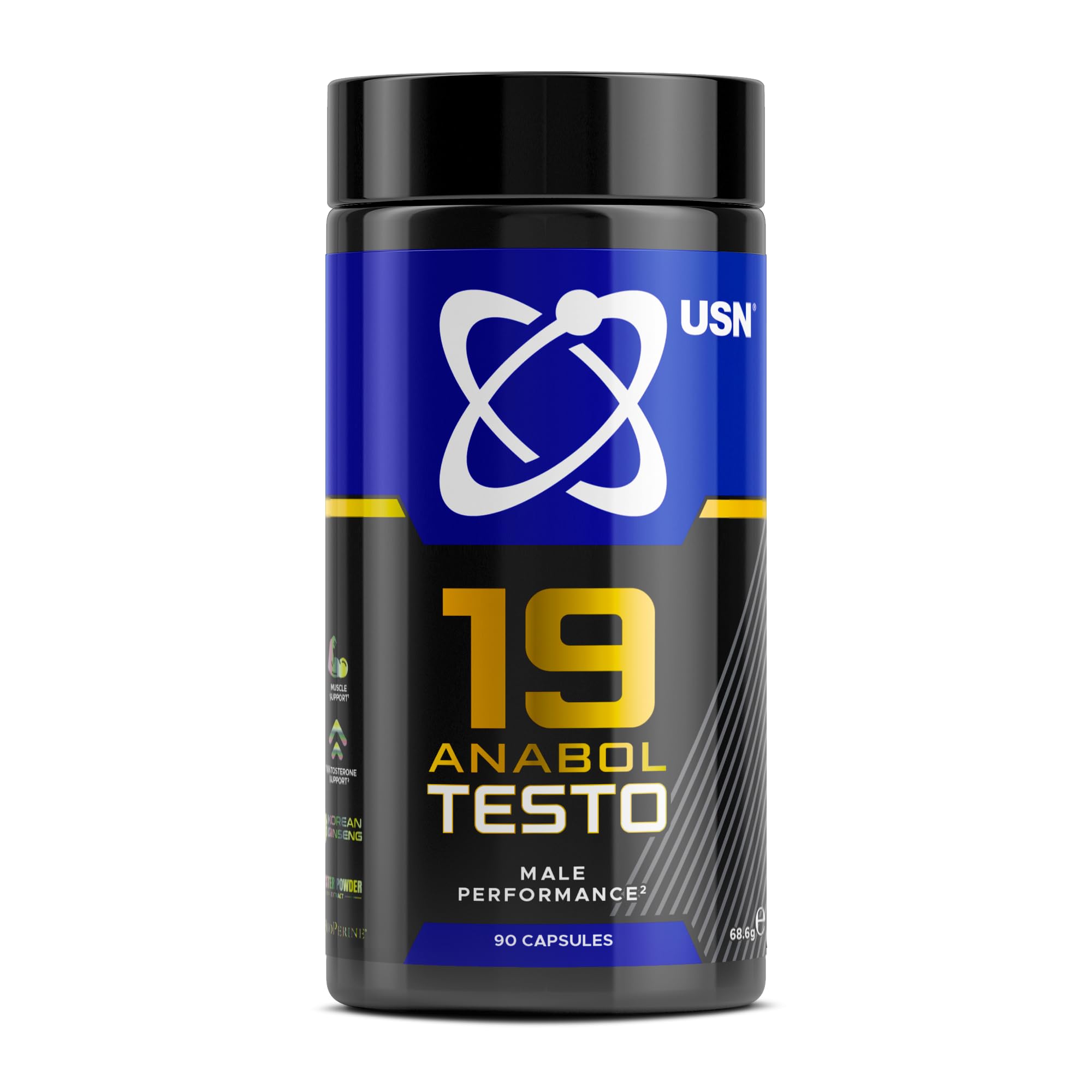 USN 19-Anabol Testo, Testosterone Supplements for Men - 90 Capsules ...