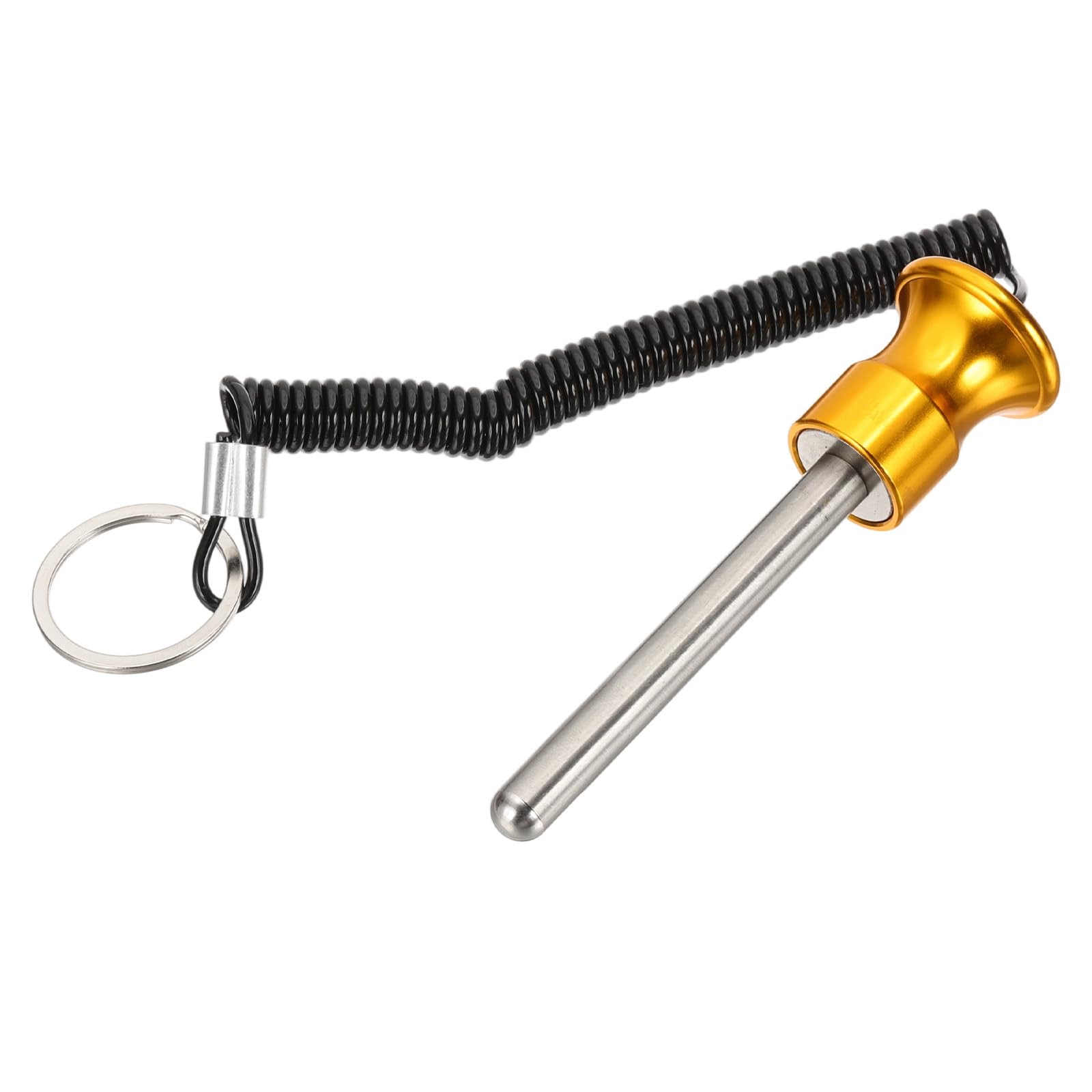 PATIKIL Weight Stack Pin, 3/8" Dia Magnetic Gym Selector Pin 3-1/8" Length Universal Weight Stack Replacement with Pull Rope for Home Commercial Gym Club Gold