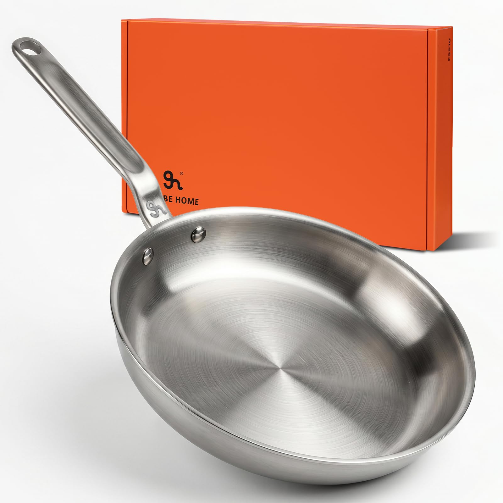 GLOBEHOME 12 Inch Stainless Steel Frying Pan