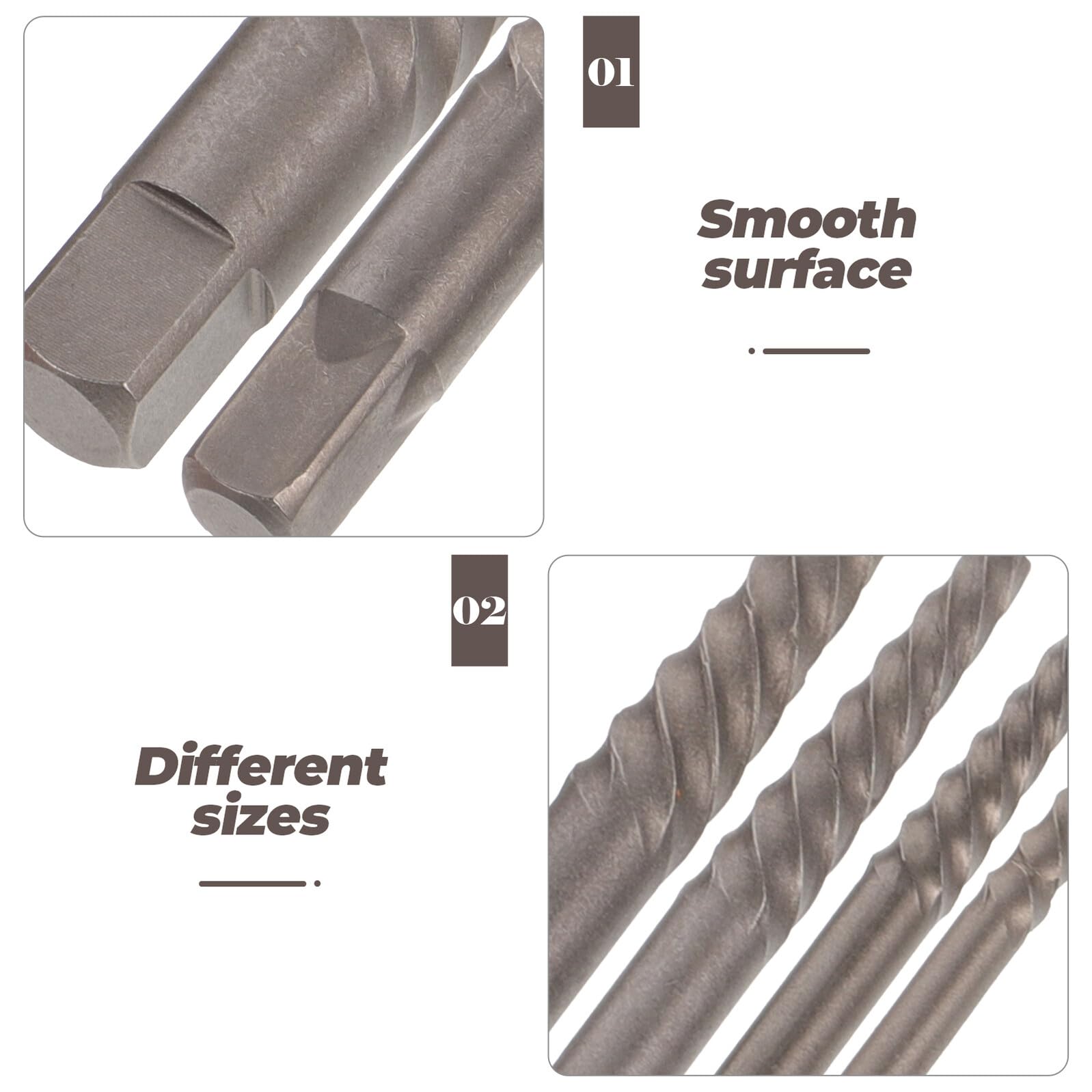 Holibanna Set Piccolo di Estrattori per Viti Spanate e Bulloni Rotti in Acciaio Resistente Strumenti Portatili per Rimozione Viti Idrauliche e Fai da Te Kit Compatto per Riparazioni