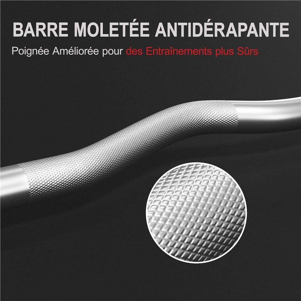 Yaheetech Ensemble d’haltère Kit Barre de Musculation Exercices de Fitness Entraînement à la Maison/Gym