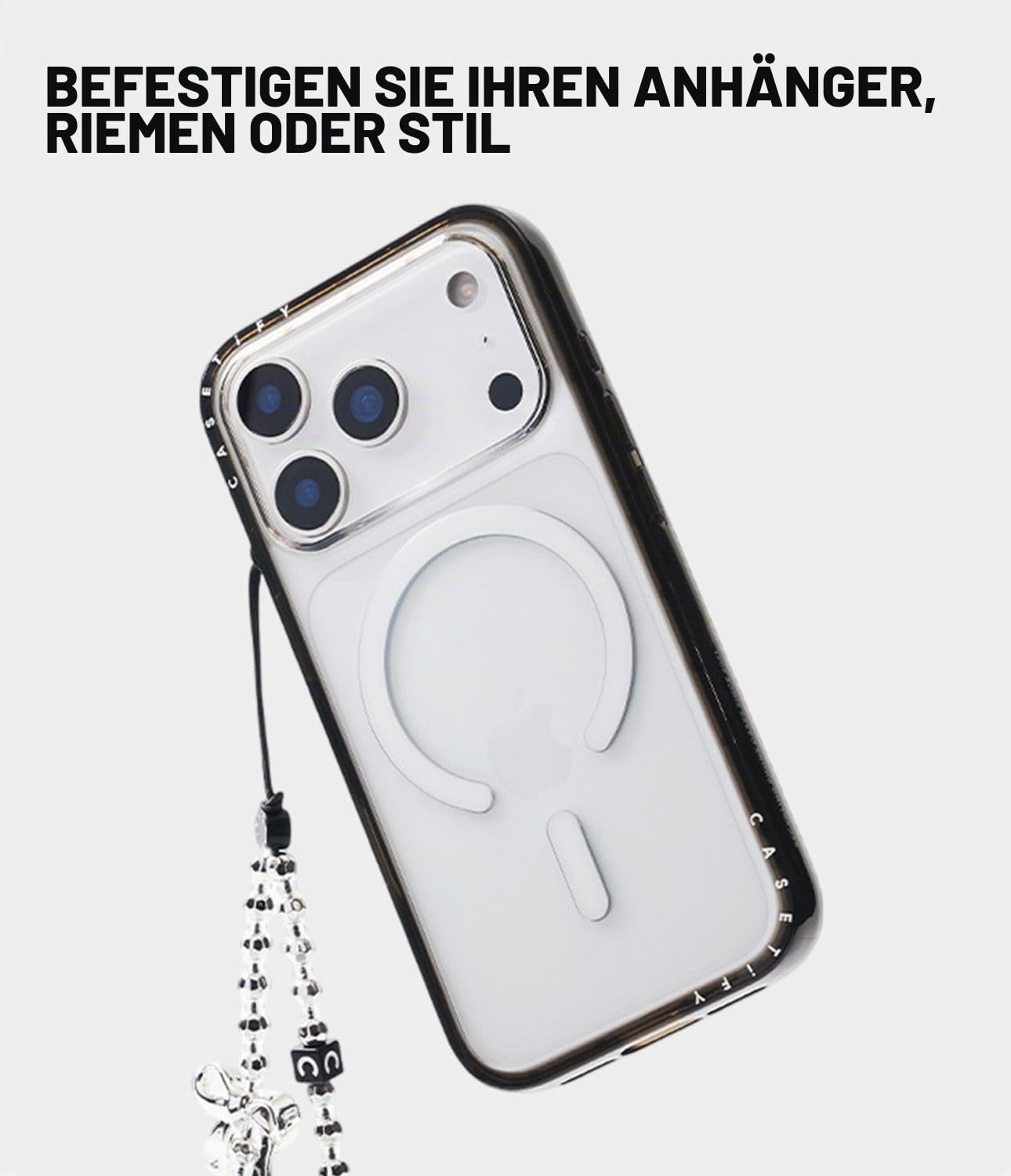 CASETiFY Compact iPhone 17 Pro Hülle [MagSafe-kompatibel/Schlank/Schutz vor Stürzen aus 1,2 m] - Lipstick Kisses - Transparentes Schwarz | Schlank und schlank, 1,2 m, 2 x Fallschutz in Militärqualität, Lippenstift-Küsse, Schwarz