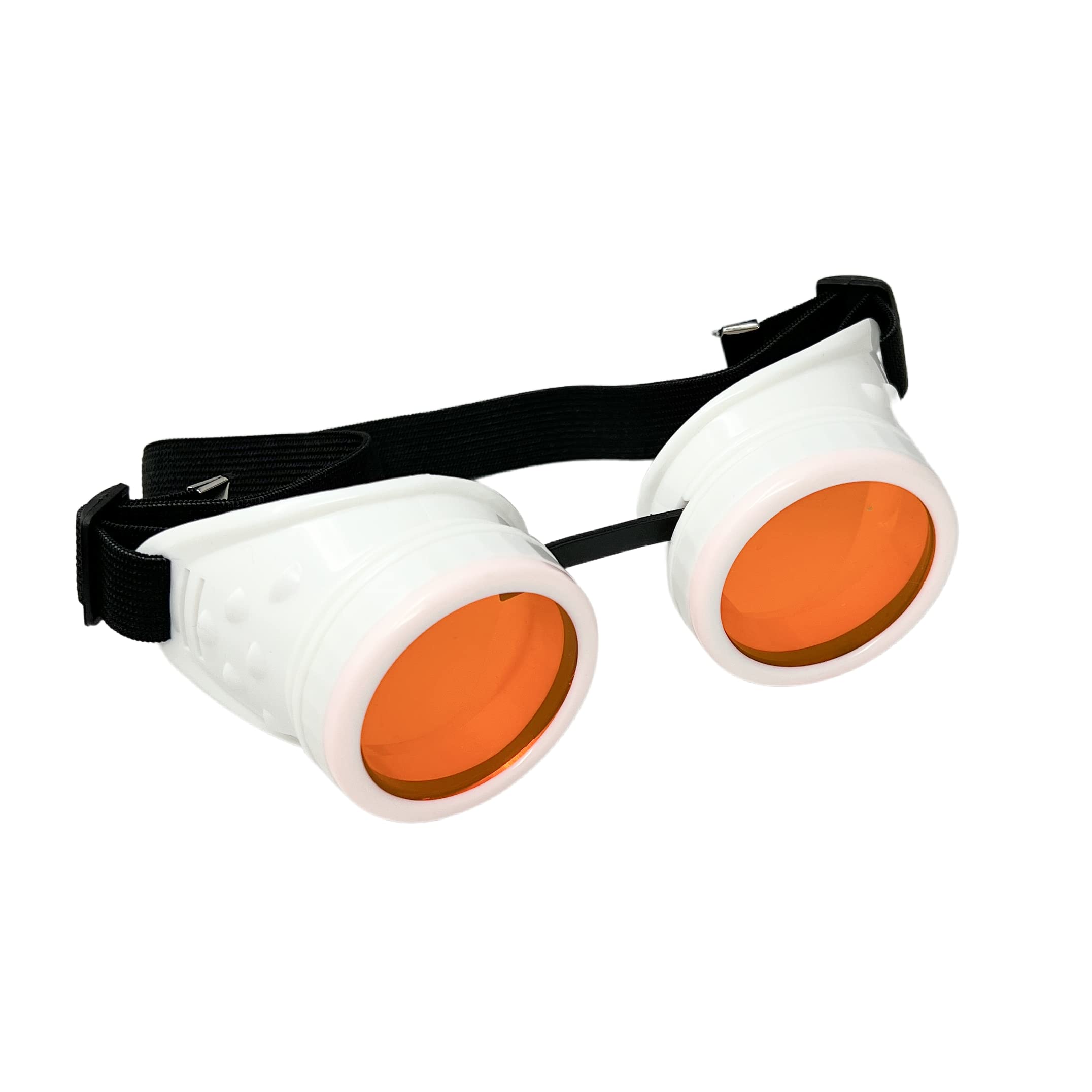 UMBRELLALABORATORY Hyper Vision goggles white Steampunk Rave Meme Glasses - nerd funny gift for men women, Neon Orange, One Size