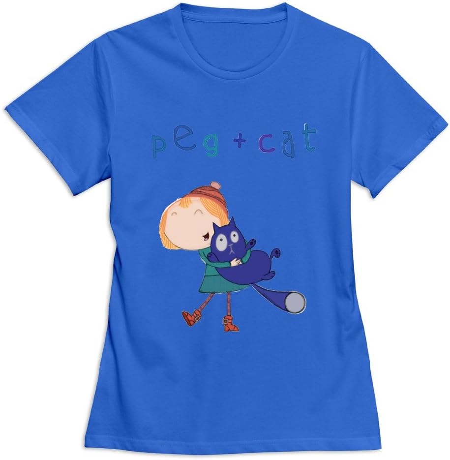 Woman Peg + Cat Customized Retro Size M Color RoyalBlue T-Shirt By Mjensen