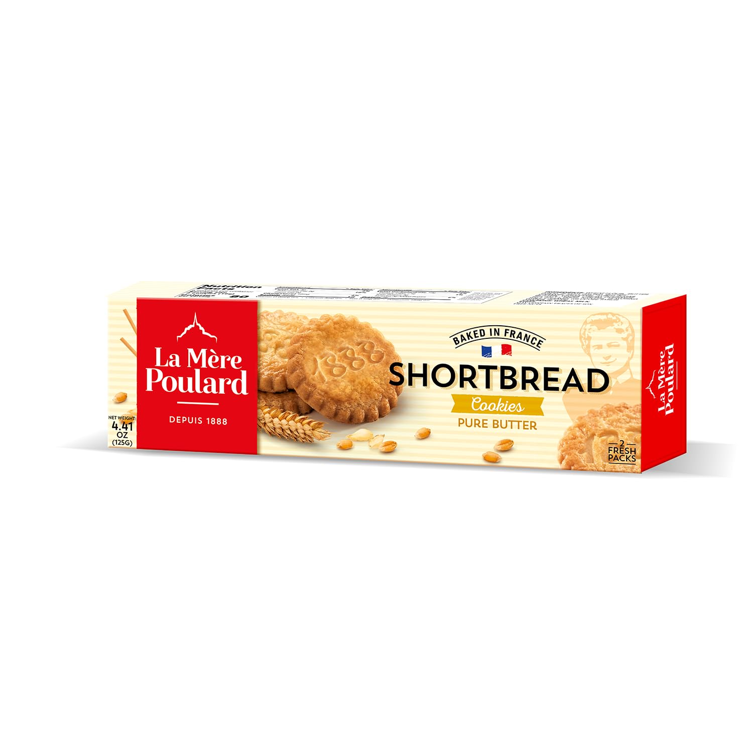 La Mere Poulard SHORTBREAD COOKIES PURE BUTTER 4.41 OZ (125 OZ)