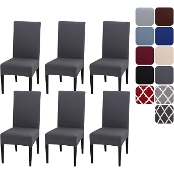 Aisprts Chair Covers, Set of 6, Stretch Chair Covers for Dining Room Chairs, Removable Washable Chairs, Protective Decoration