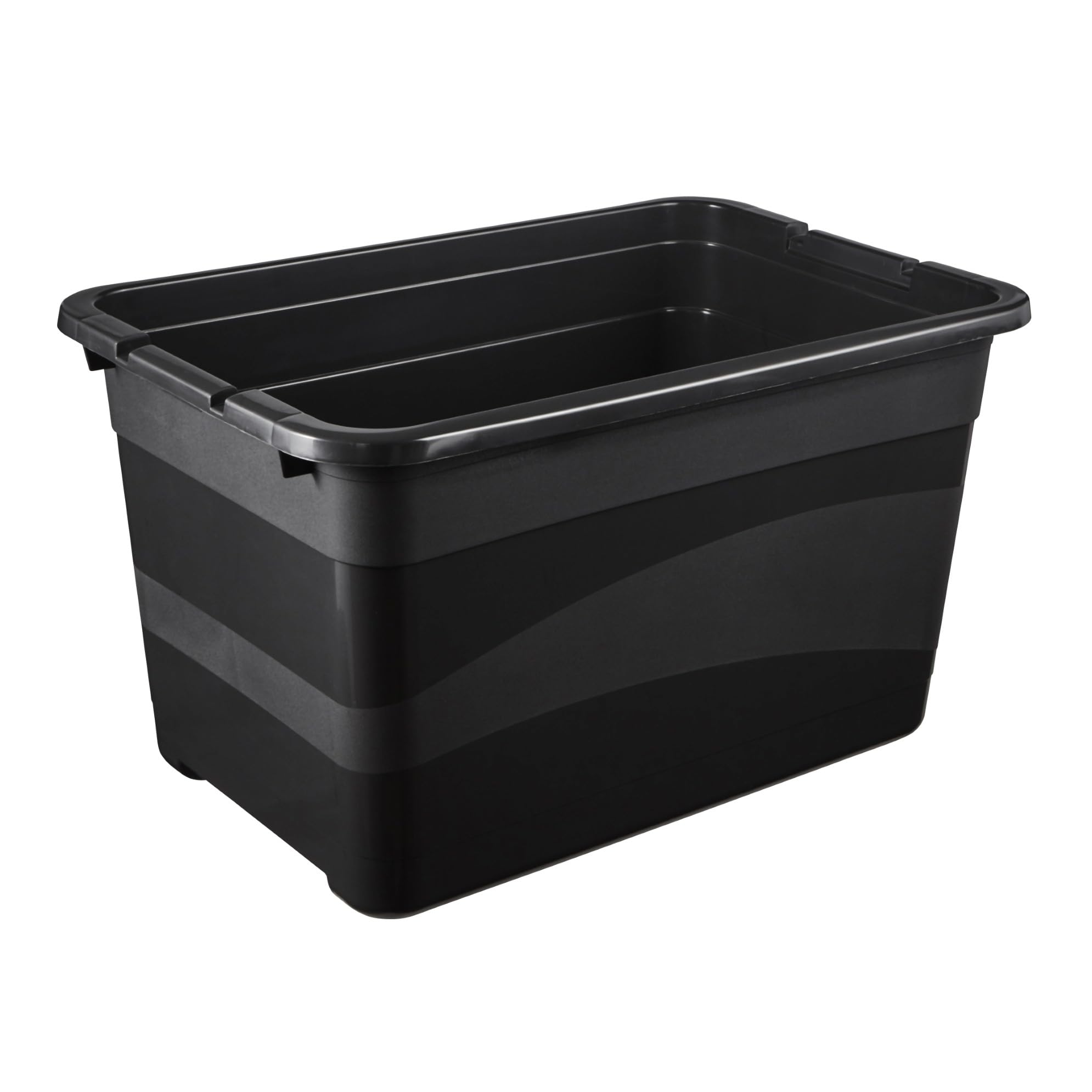 keeeper eckhart 5x Transportbehälter mit Deckel und Schiebeverschluss, Extra Stabil, 59,5 x 39,5 x 34 cm, 52 l, Graphit Grau