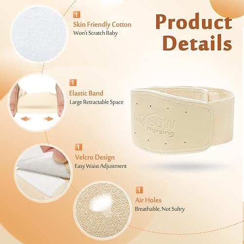 Miniatura 4 de Cinturón de hernia umbilical para el ombligo del bebé banda de apoyo para el vientre para recién nacidos banda abdominal ajustable mediano