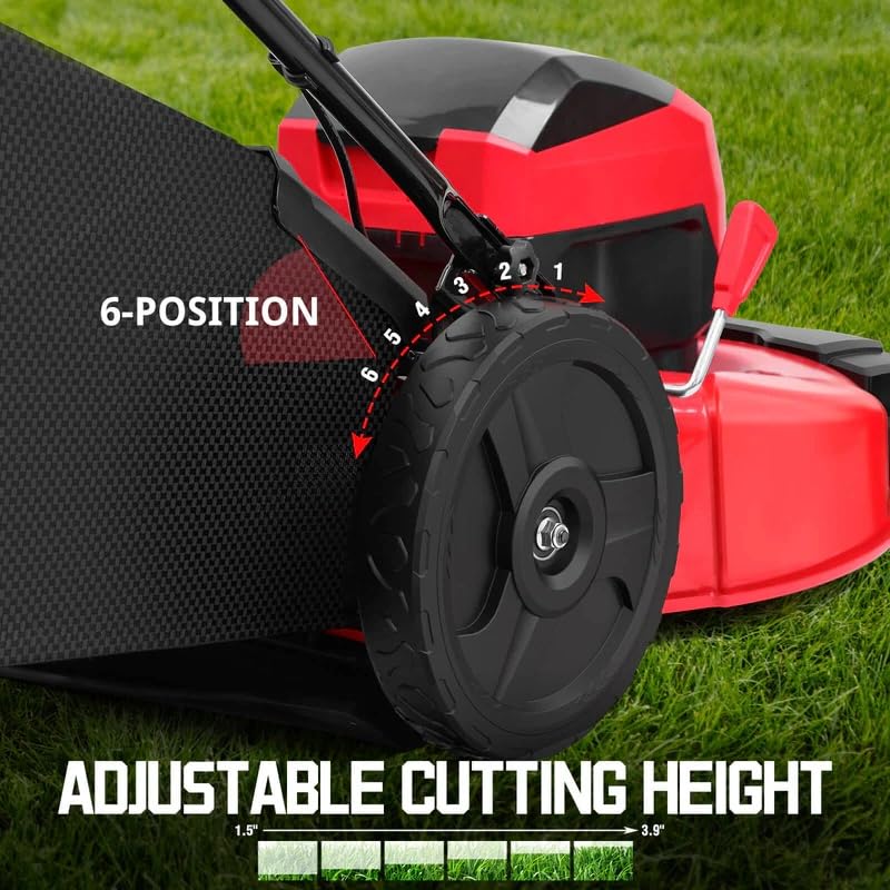 Image of PowerSmart 40V 21 inch Cordless Electric Lawn Mower, Mulching & Bagging, Brushless Motor, 6-Position Height Adjustment, Foldable for Storage, 2x4.0Ah Batteries & Charger Included for Garden, Patio, Yard