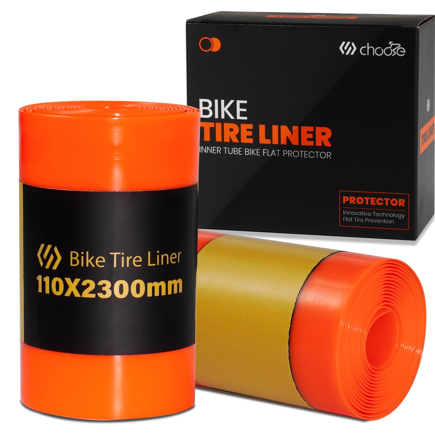 Chooee Fat Self-adhesive Bike tyre liner,Anti-puncture Tyre Liner for 20"/24"/26" Mountain Bike Puncture Tyre Liner,2 pack-110mm Bicycle Inner Tube Flat Protection