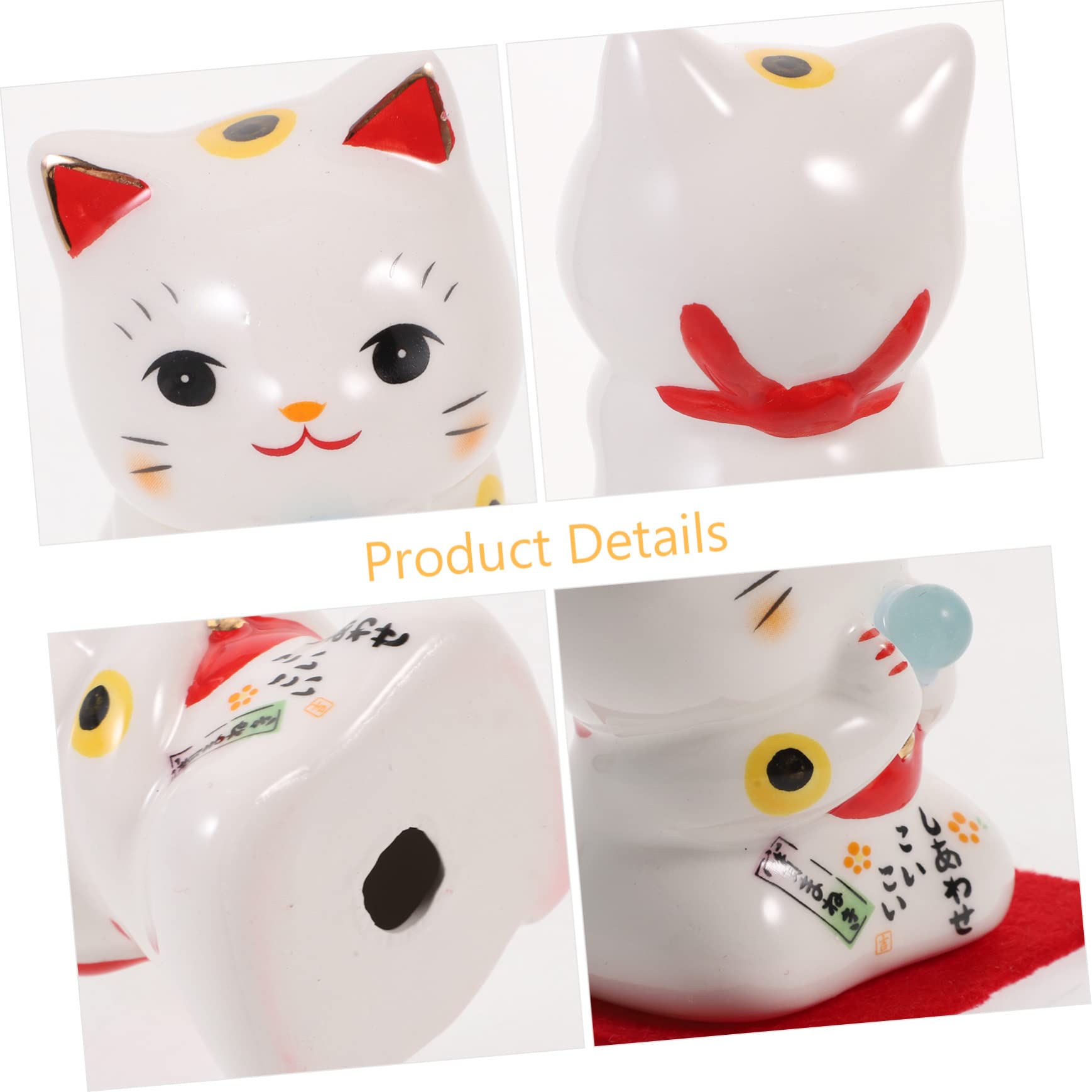 TOPBATHY 7 Pièces Chat Chanceux Statue Porte- Chat Maneki Neko Déoration Feng Shui Chinois Décor à La Maison Figurine De Feng Shui Décor Asiatique Mini Céramique Blanche